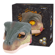 Dino Mask Moving Jaw Hard Plastic Realistic Dino Head Costume with Movable Mouth Dinosaur Scream Halloween Face Mask for Party Cosplay Props